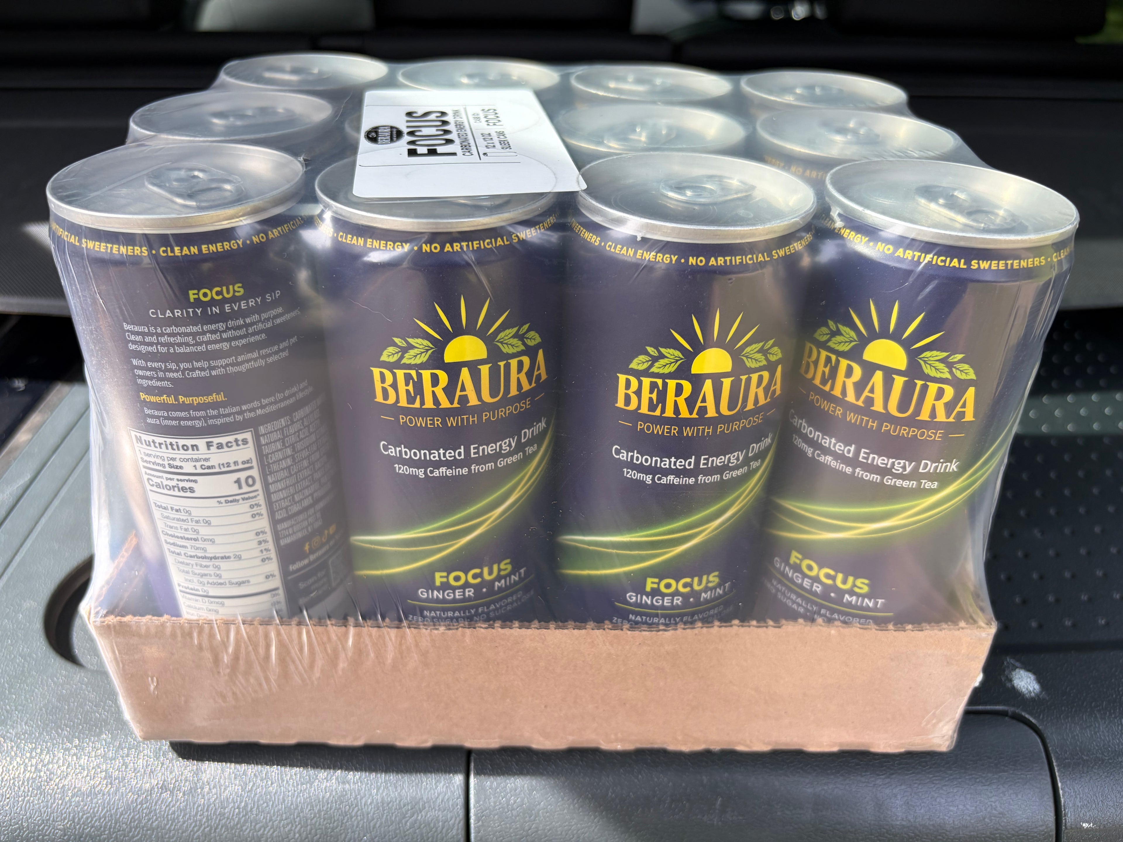 BERAURA FOCUS Ginger Mint Carbonated Energy Drink